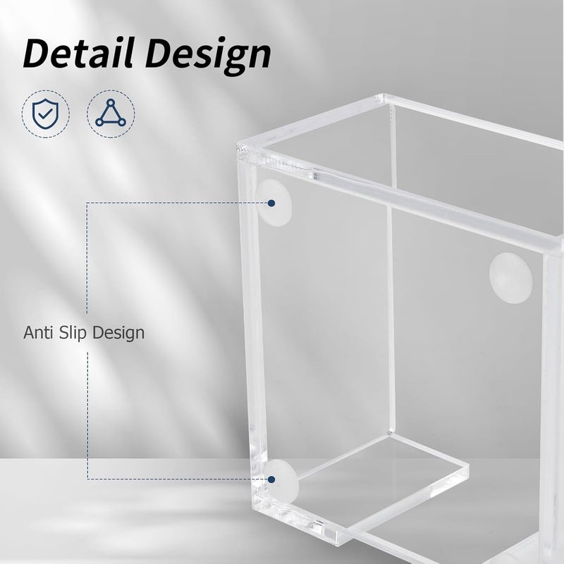 Tecreddy Acrylic Sticky Note Holder, 3 x 3 Crystal Clear Acrylic Notepad Holder Sticky Note Dispenser for Dorm Room and Office Desk Organizer - Image 3